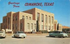 Postcard TX Comanche County Court House Old Cars Judicial Laws Lone Star State picture