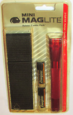 VINTAGE 1993 RED MINI MAGLITE HOLSTER COMBO PACK USES 2 AA BATTERIES UNUSED picture