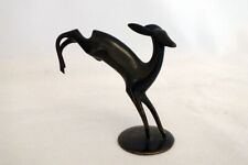 Vintage Hagenauer Bronze Leaping Fawn Deer Sculpture Germany Rohac Era 3