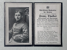 German WW 1 Soldier Death Card- 1918- Original picture