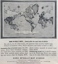 1958 Rand McNally Map Store PRINT AD 5.5” VINTAGE World & US Map Promo picture