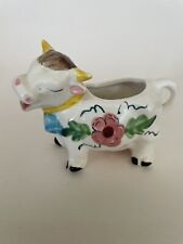 Vintage Cute Ceramic Porcelain Cow Creamer Hand Painted Japan picture