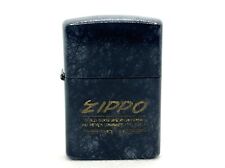 Auth Vintage ZIPPO 1989 Limited Logo Textured Lacquer-Finish Lighter Dark Blue picture