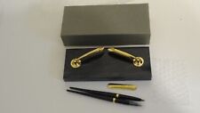Vintage AITG Classics Black Marquina Marble Base Double Pen Holder TP6788 picture