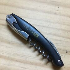 This is US Pocket Multi Tool Bottle, Corkscrew and Knife Black Handle 4.25