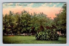Burlington KS-Kansas, Scenic Views Central Park, Antique Vintage Postcard picture