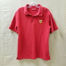 Official Ferrari Scuderia Red Embroidered Polo Short Sleeve Shirt Men's Sz M picture