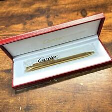 CARTIER Ballpoint pen Gold tone Stripe Must de Cartier with Case ST159090 UNUSED picture