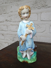 Antique Belgian vieux andenne bisque porcelain young jesus figurine statue picture
