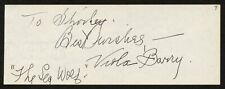Viola Barry d1964 signed autograph auto 2x5 cut Silent Film Actress picture