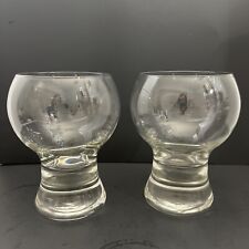 Pair Of Clear Craft Beer Glasses Heavy Thick Base Unbranded Barware 5-1/8” picture