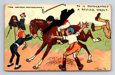 The Amateur Photographer Restless Horse Subject Comic Artist Tom Browne Postcard picture
