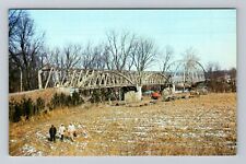 Freedom Village IN-Indiana, Freedom Covered Bridge, Vintage Postcard picture