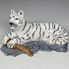 Ceramic World Inc White Tiger Lying On Rocks Figure 8527 Figurine Resin Statue picture