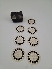 1940's SAWYERS VIEW MASTER STEREOSCOPE Dark BAKELITE WITH SLIDES PHILLY NEW YORK picture