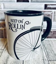 🚴 GANZ Bicycle Themed Coffee Mug Ganz Keep on Rollin'. Great Gift for Cyclists picture