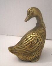 Vtg Solid Brass Duck Goose Bow Mid Century Figurine Decor  3.5” Beautiful Heavy picture
