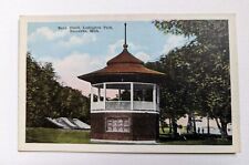 Michigan Postcard 1930s Band Stand, Ludington Park, Escanaba MI White Border  picture