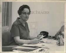 1965 Press Photo Club Office Manager Elma Smith Works at Desk - tub15888 picture