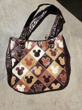 Disneyland Parks Mickey Mouse faux leather Brown Tan White Shoulder Purse Bag.  picture