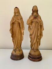 VINTAGE JESUS MARY STATUES HOLY FIGURINE CHURCH RELIGIOUS ICON 30CMS SACRED picture
