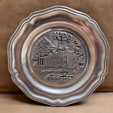 Souvenir Pewter Plate Mount Vernon, VA Heavy and In Great Shape picture