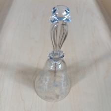 Vintage Navarre Crystal Bell by Fostoria Floral Embossed Clear 6