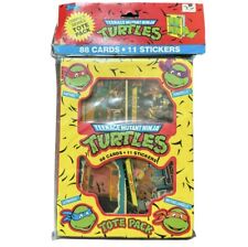 Vintage 1989 Teenage Mutant Ninja Turtles TOPPS Tote Pack 88 cards 11 Stickers picture