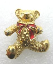 Teddy Bear With Red Bow Tie Lapel Pin (B693) picture