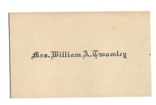c1880's/90's Calling Card Mrs William A Tramley, Martha Anna From Marian & Irene picture