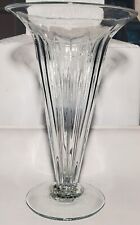 Vintage Clear BLENKO Glass Spiral Trumpet vase antique 12