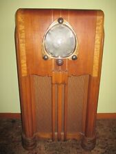 Vintage 1937 Zenith 6-S-254 Tear Drop Console Tube Floor Radio Light Sound Works picture