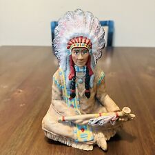 Vintage Universal Statuary Native American Indian Chief Peace Pipe Statue picture