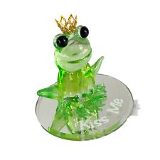 Glass Baron KISS ME Frog Mini Figure Prince Hand Crafted Glass 1.5