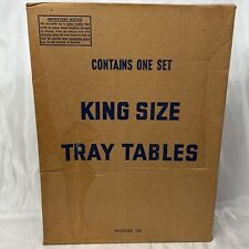 New NOS TV Trays MCM Folding metal Stands 60-70s Mid Century Set Of 3 picture