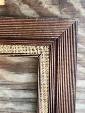 SUPERB Antique Vintage Fluted Mesh Solid Dark Wood Picture Frame MCM STYLE 20x16 picture
