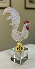 Vintage collectible transparent Rooster figurine picture