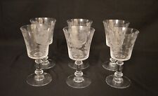 Fostoria Willow Clear Crystal Water Goblet Vintage Glass, Etch 335 (Set of 6) picture