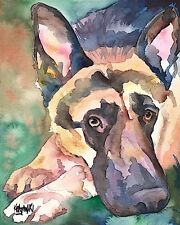 German Shepherd Art Print from Painting | K9 gifts, Poster, Picture, 8x10 picture