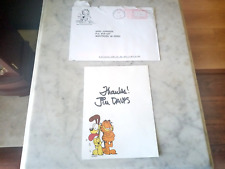 Jim Davis Signed Garfield Card (No Inscription) Envelope From Indiana -FREE SHIP picture