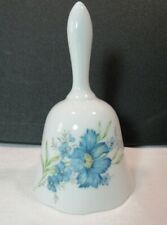 Vintage INARCO Porcelain BELL Blue Floral Flowers w/ Label Japan picture