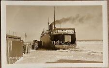 RPPC Muskegon Michigan Car Ferry Docking Antique Real Photo Postcard c1930 picture