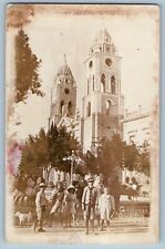 Guaymas Sonora Mexico Postcard Cathedral Children c1920's RPPC Photo picture