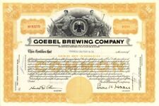 Goebel Brewing Co. - 1959-64 dated Brewery Stock Certificate - Breweries & Disti picture