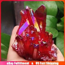 80g Natural Aura Red Titanium Quartz Crystal Cluster Healing Gemstone Specimens picture