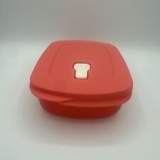 Tupperware Crystalwave Microwave Rectangular Divided Dish Container Orange picture