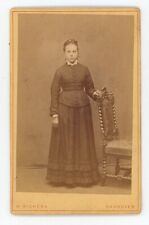 Antique CDV Circa 1870s Richers Beautiful Young Woman in Dress Hannover, Germany picture