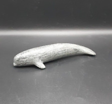 Vintage Inuit Soapstone Carving of Whale Canadian Eskimo Art - 5 Inches Long picture