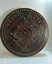Medieval wooden Viking Celtic Scottish Targe Round Shield Larp gift picture
