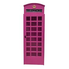 Red Hot Pink British Wood Telephone Phone Booth English Like Cast Iron picture